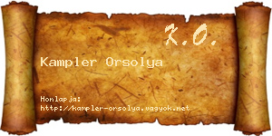 Kampler Orsolya névjegykártya